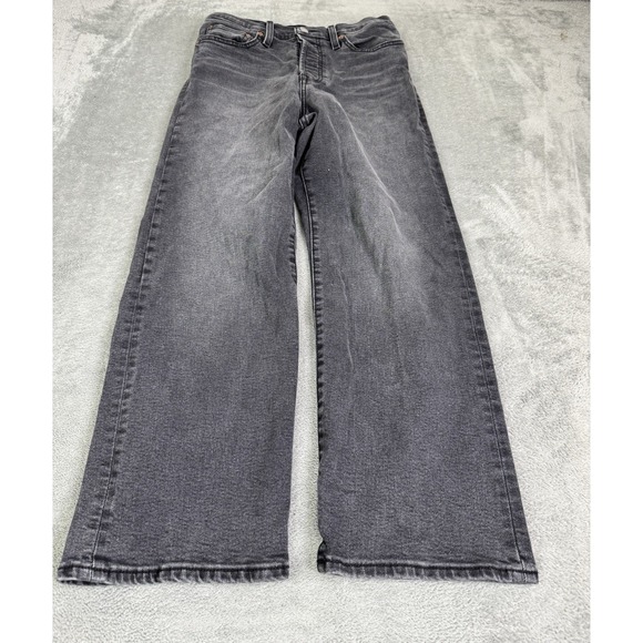 Levi's Ribcage Straight Ankle Jeans Women's Size 28 Black - Picture 1 of 14